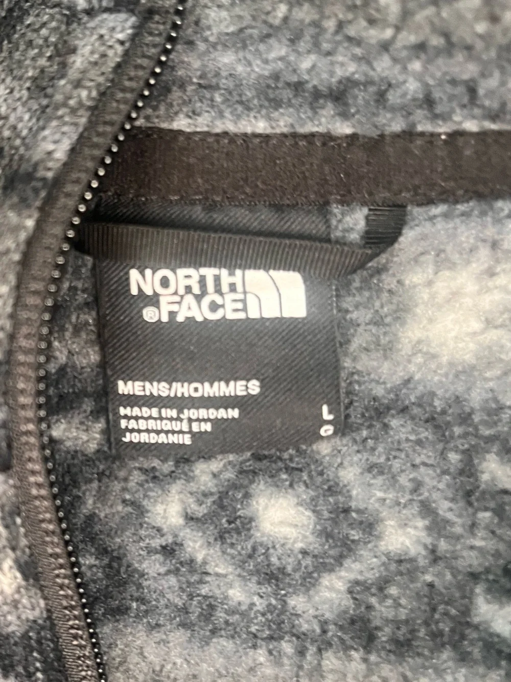 North Face Tsillan 1/4-Zip Fleece Pullover Sweater Jacket Mens Large Grey White